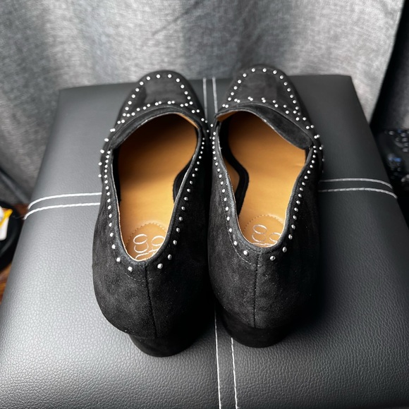 Franco Sarto LANCE Suede Studded Black Loafers Women’s Size 7 EUC Block Heels - Picture 9 of 15